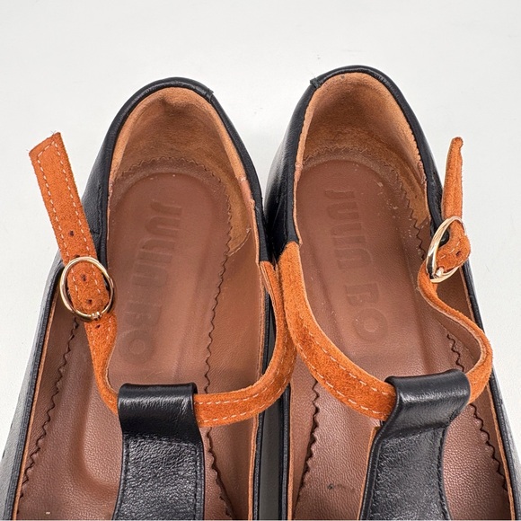 JULIA BO | Leather Mary Jane Brogues Shoes in Black | Sz 8 - Picture 9 of 16